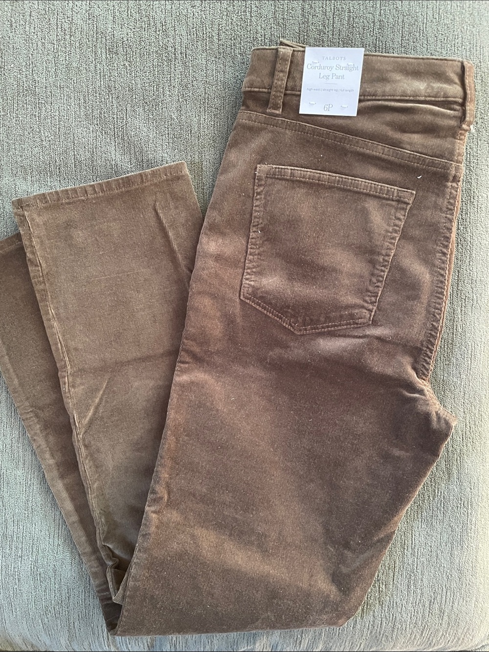 Talbots Straight Leg Corduroy Jeans in Brown